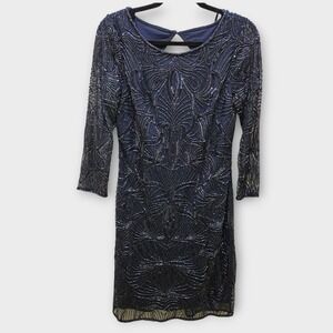 adrianna papell sharkbite hem beaded dress | Dresses | Vintage Adrianna Papell 22w Black Floral Fairy Sheer Size:S / US 2